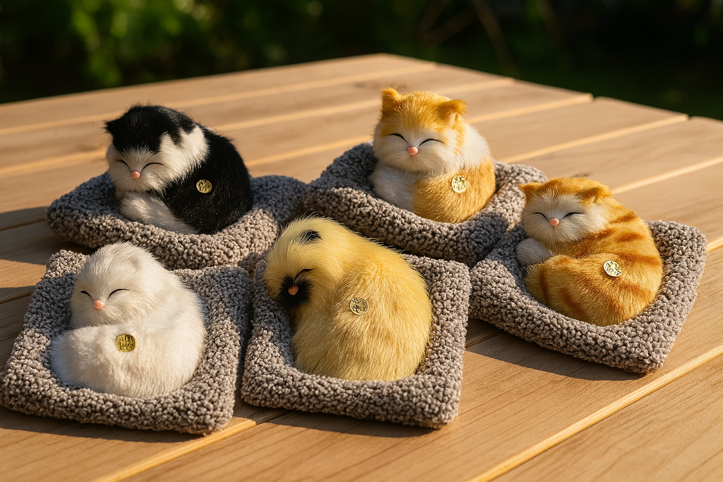 Sleeping Cat Push Toy with Sound For Kids