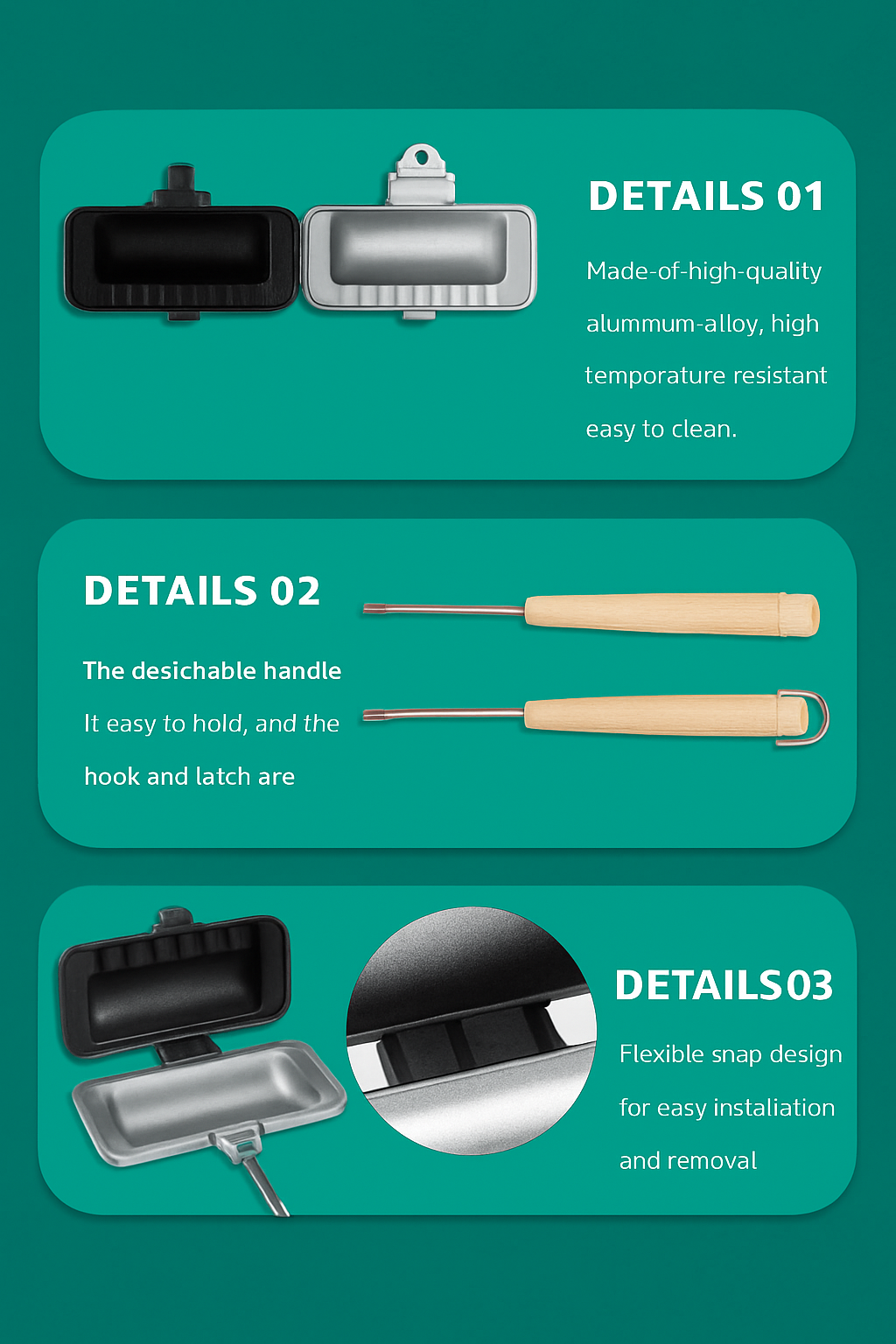 Non Stick Double Sandwich Frying Pan