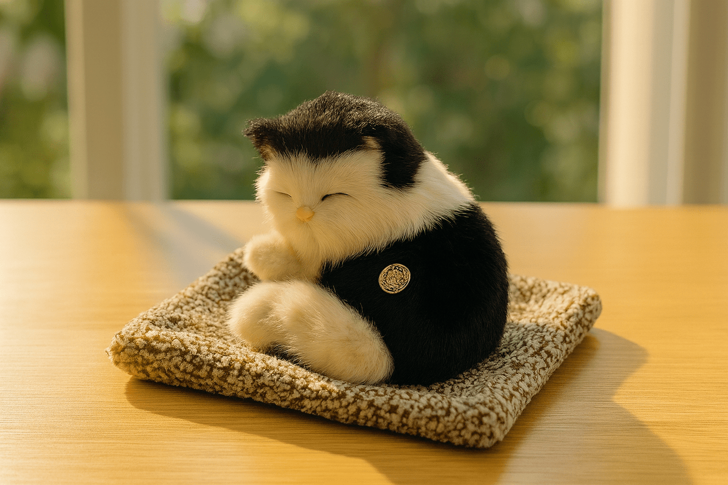 Sleeping Cat Push Toy with Sound For Kids