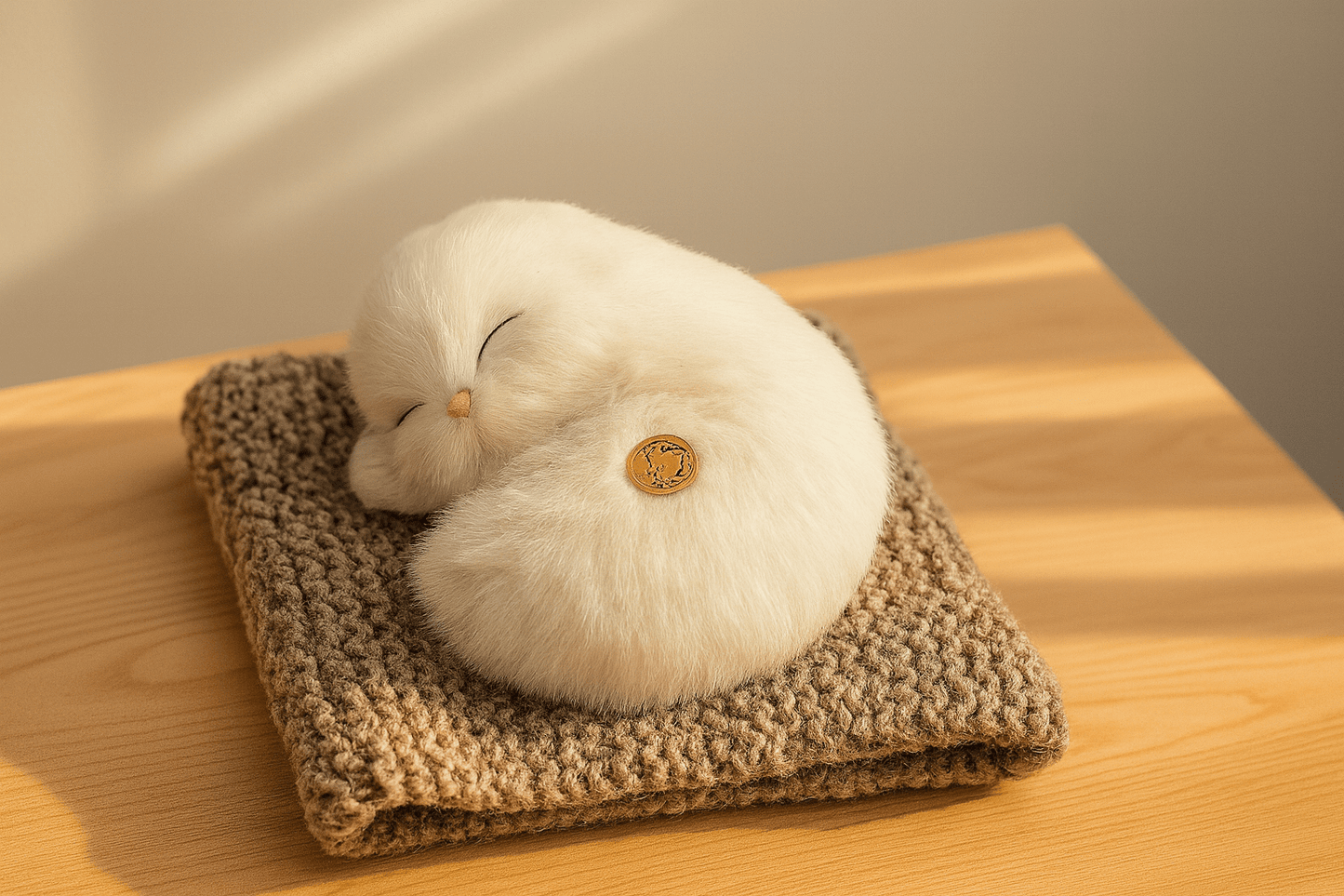 Sleeping Cat Push Toy with Sound For Kids